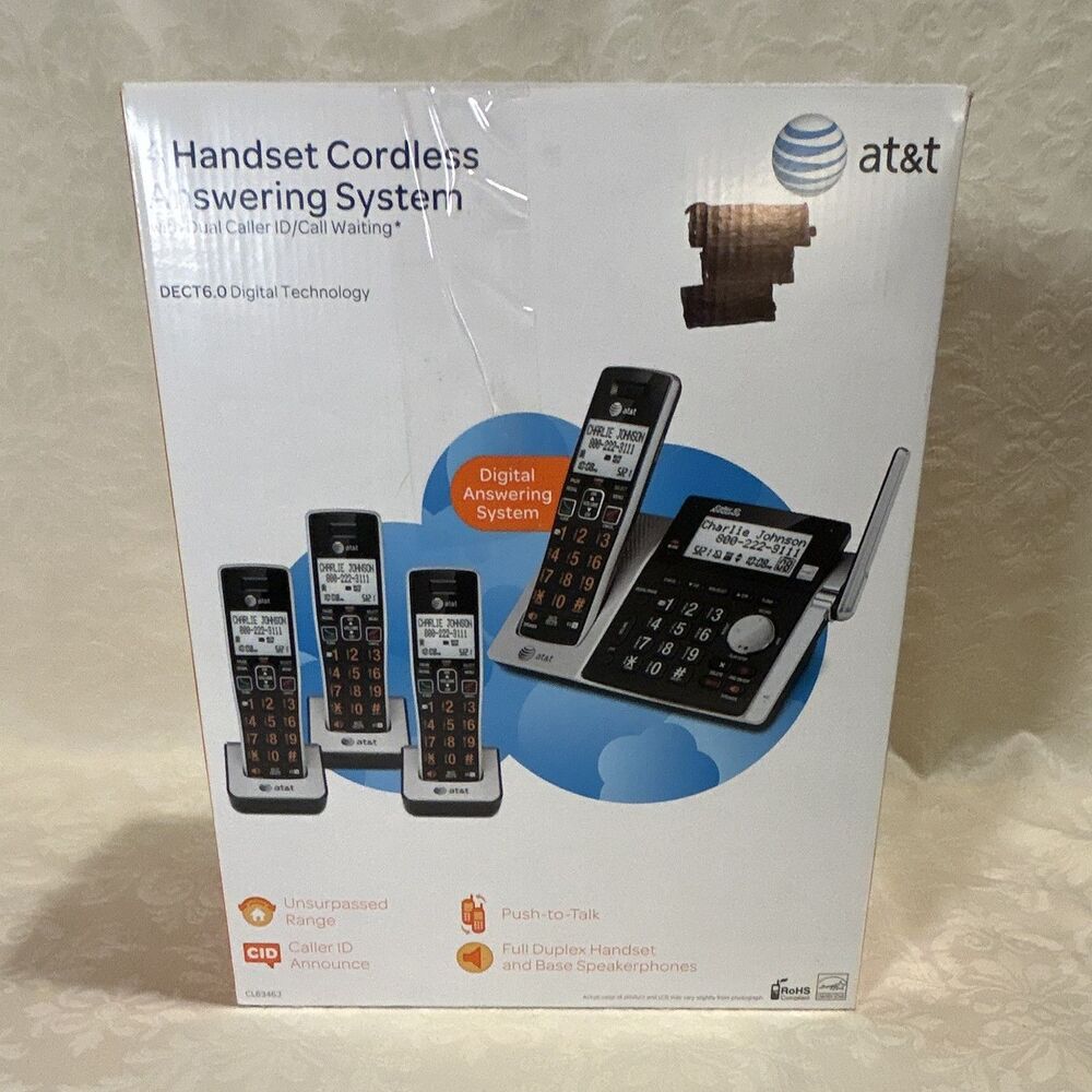 AT&T CL83463 DECT 6.0 4-Handset Cordless Phone Answering System Caller ID
